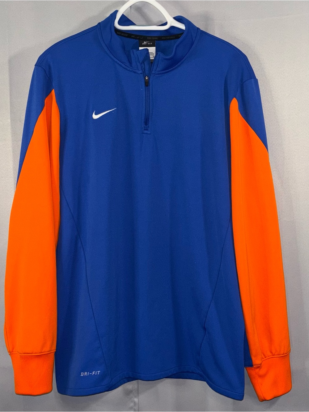 Nike Squad 14 Soccer Training Top Men’s Medium M 1/4 Zip Blue Orange 588490-493